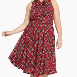 Retro Chic Torrid Plaid Swing Dress Size 14